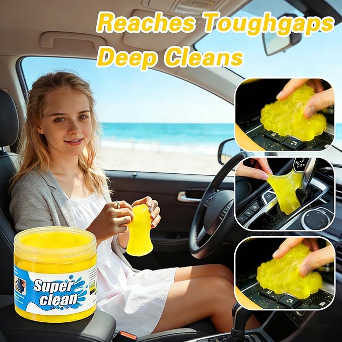 Car Cleaning Gel 4-Pack (5.6oz/pcs) – Universal Car Cleaning Putty, Auto Interior Cleaner Slime & Dust Remover, Car Cleaning Kit for Vents, Dashboards & Keyboards, Car Putty for Cleaning Accessories