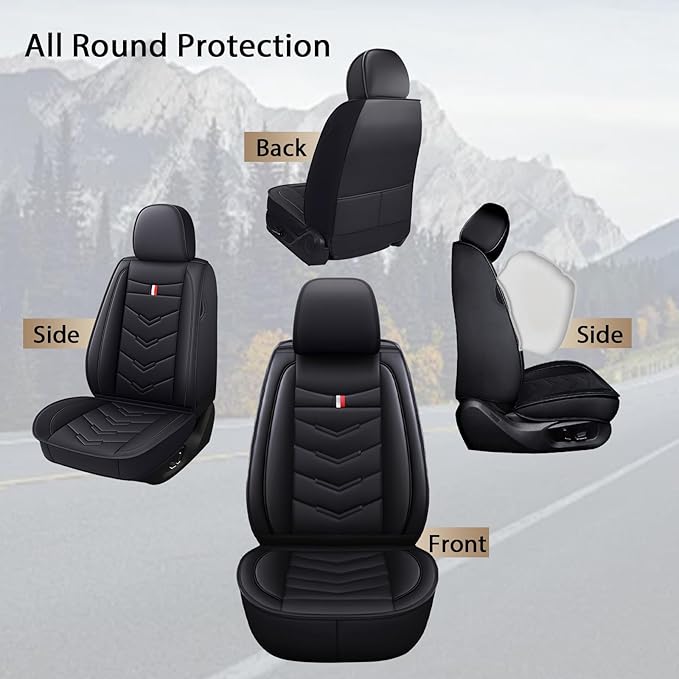 MVRVMV Leather Car Seat Covers for Ford Explorer 2007-2026, Wear-Resistant & Anti-Slip Seat Cover (5 Seat Standard, Black)