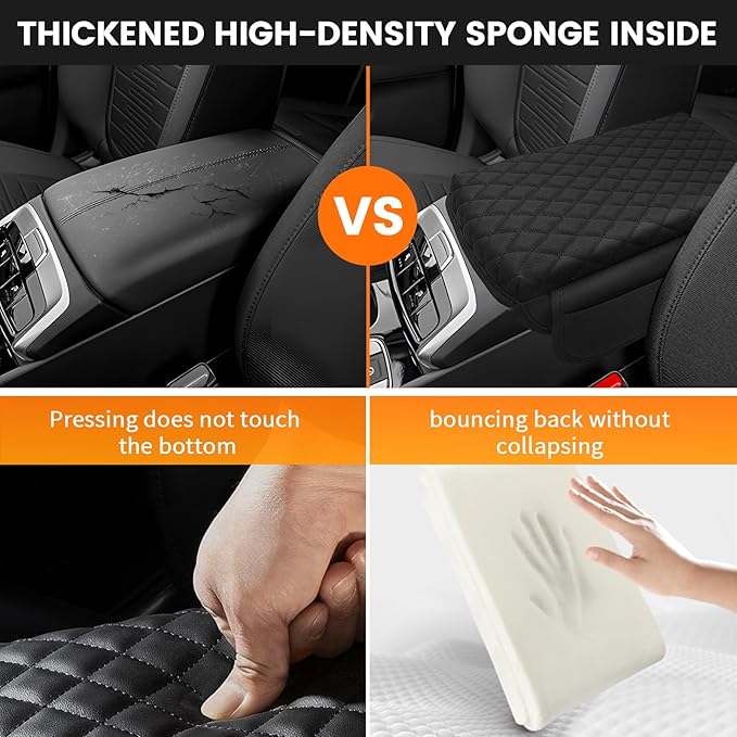 Car Center Console Cover Armrest Cover for Hyundai Santa Cruz 2022 2023 2024 2025 2026 Center Console Pad Interior Accessories Car Armrest Seat Box Cover Protector with Pockets Storage Bag