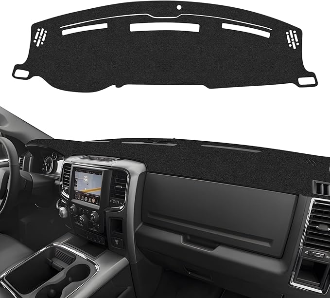 CARTIST Dash Cover for 2009 2010-2018 Dodge Ram 1500 2500 3500 Accessories Dashboard Cover Mat Ram Non-Slip Carpet Sunshield Glare UV Rays Protector (Without Hud)