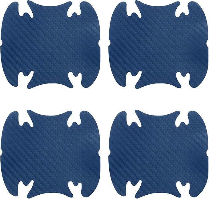 HARFINGTON 4pcs Car Door Handle Scratch Protectors Carbon Fiber Bowl Cover Anti Scratch 3D Sticker Automotive Door Handle Cups Protective Film Bowl Sticker for All Cars, Blue
