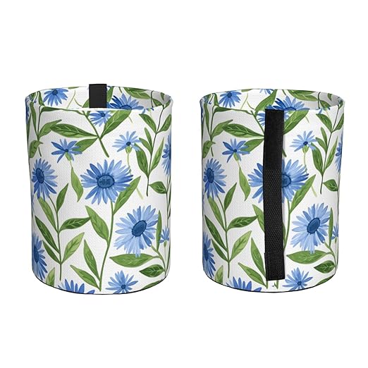 Cornflower White Flowers Car Trash Can Garbage Cans Foldable,Cute Hanging Car Organizer and Storage Bag Leak Proof, Auto Back Seat Trash Bin Universal for Truck, SUV, Outdoor Travel