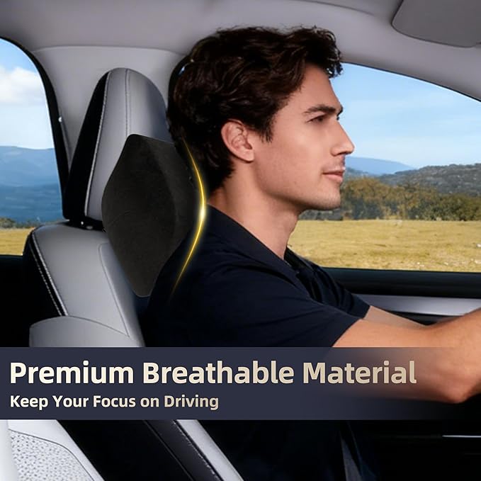 Car Neck & Lumbar Support Pillow Set for Honda Odyssey, Soft Memory Foam Headrest & Back Cushion, Ergonomic Comfortable Seat Support for Daily Driving and Long Trips Car Interior Accessories