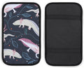 Axolotls Pattern Car Center Console Cushion Pad,Waterproof Armrest Seat Box Cover Protector,Comfortable Car Decor Accessories Fit for Most Cars, Vehicles, SUVs
