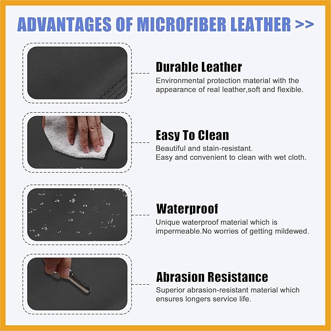 Car Center Console Armrest Cover for Mazda 3 2014-2016 Faux Leather Interior Arm Rest Cover Elbow Cushion Pad Black Replacement
