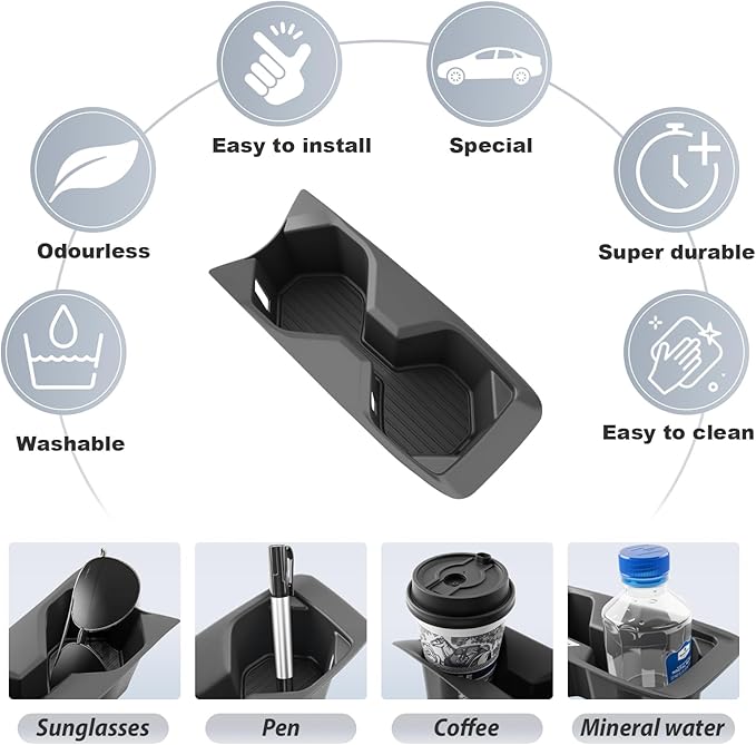 SKTU 2025 2026 Camry Cup Holder for 2025 2026 Toyota Camry (LE/SE/Nightshade/XLE/XSE) Central Control Cup Holder Toyota Camry 2025 2026 Accessories Durable Rubber Cup Pad