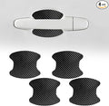 4PCS Car Door Handle Cup Scratch Protector, Carbon Fiber Self-Adhesive, Black, 9*10cm, Universal, Pull Handle, Sticker Attachment