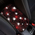 Mintutlipy Halloween Red Spider Web Print Car Armrest Cushion Cover Car Interior Accessories Car Center Console Pad Universal Fit Center Console Protector