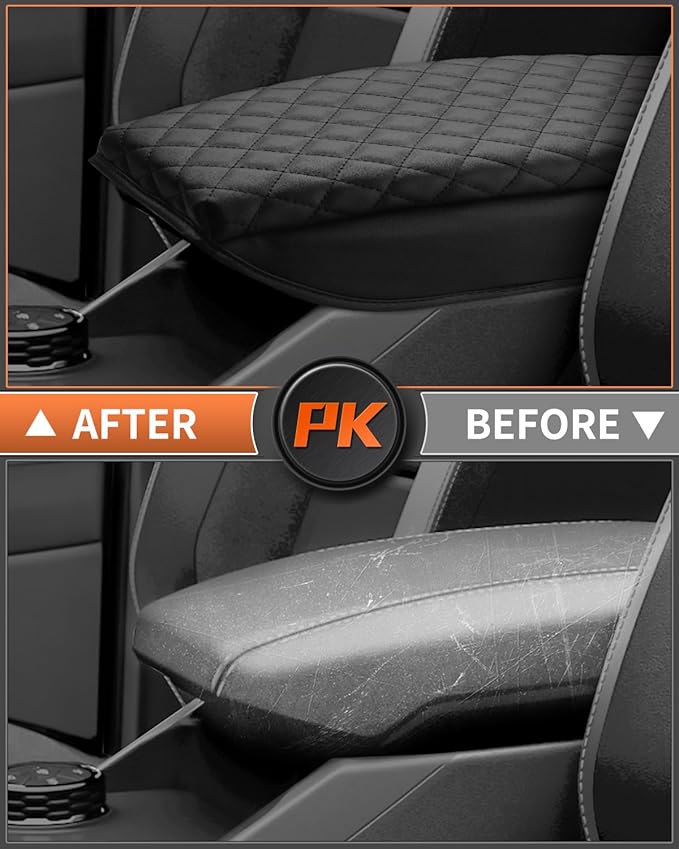 Shademax Center Console Cover for Ford Ranger 2024 2025 2026 Accessories, Ranger Armrest Cover Cushion Pad Leather Middle Console Cover Armrest Seat Box Protector for Ranger XL XLT Lariat Raptor