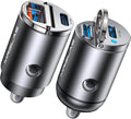 MRGLAS 2-Pack 90W USB C Car Charger, Super Mini Metal USB C Car Charger Fast Charging Adapter [PD+QC]&[Dual PD],Cigarette Lighter Compatible with iPhone 17 16 15 Pro Max iPad Air Samsung S25 Ultra