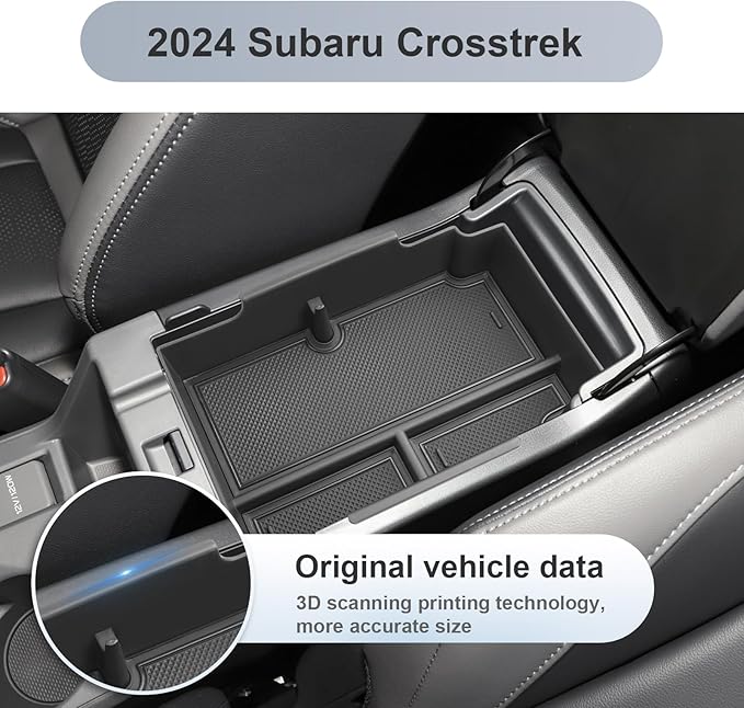 SKTU for 2024 2025 2026 Subaru Crosstrek/Subaru Impreza Center Console Organizer 2024-2026 Crosstrek Console Tray 2024 2025 2026 Impreza Accessories Tray 2024 2025 2026 Crosstrek Accessories (Black)