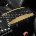 Car Center Console Cover, Leather Waterproof Armrest Seat Box Cushion Pad, Universal Decor Protector Mat, Comfortable Car Decor Accessories Fit for Most Cars, Vehicles, SUVs (Beige)