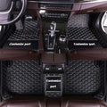 MELKEN Custom Fit Leather Car Floor Mats for 95% of Cars Full Coverage Floor Liners Car Mats (Black White)