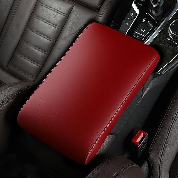 Car Armrest Cover Pad for Mazda CX-5 2012–2025 Premium Leather Center Console Armrest Cushion Pad Anti-Scratch Waterproof Auto Interior Accessories Red Style