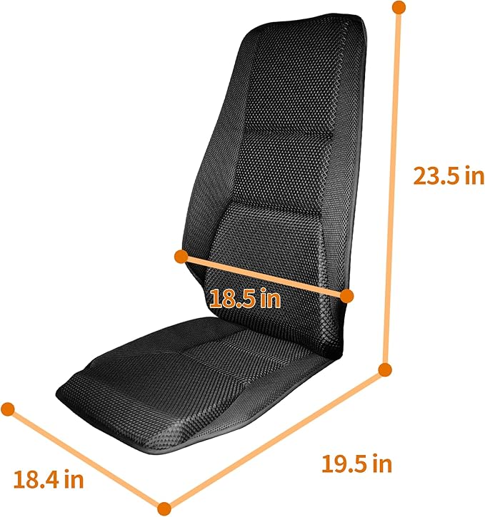 Car Seat Cushion - Memory Foam Car Seat Pad with Breathable Mesh, Relief Back Pain, Universal Fit, Easy to Install, Cushion Set for SUV/Truck Etc– Black