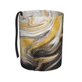 Black and Gold Swirl Liquid Ink Marble Car Trash Can Leak Proof Hanging Waterproof Garbage Can Multipurpose Trash Bin for Car SUV Front Seat Headrest Collapsible and Portable Storage Pocket