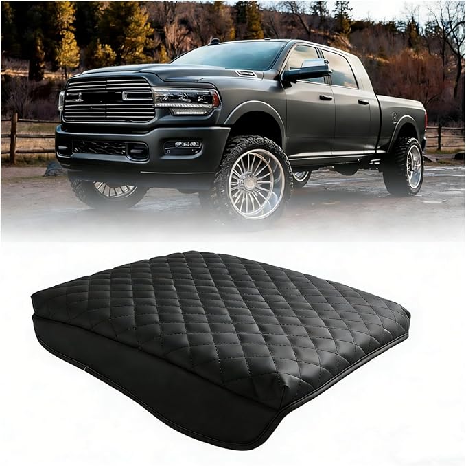 Center Console Cover Compatible with 2019-2026 Ram 1500, 2500,3500 Center Console Cover, Armrest Cushion Pad Cover, PU Leather Armrest Cushion Pad Cover Anti-Scratch for Ram 1500 Accessories