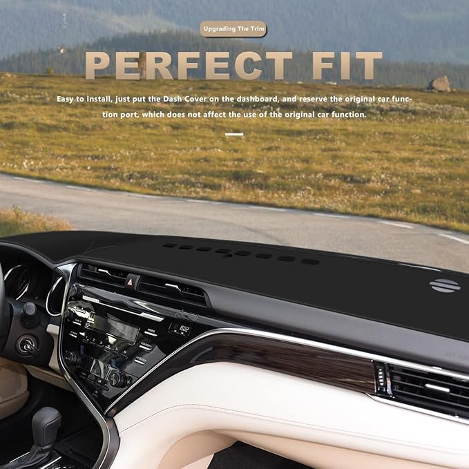 auovo Dashboard Cover Mat Compatible with Toyota Camry 2018-2023 2024 Accessories Sunshade Protector Anti-Slip Dash Carpet Cover