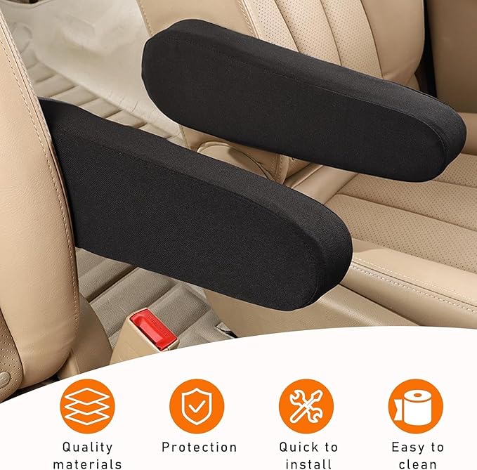 2 Pcs Arm Rest Cover for Car Arm Rest Cushion Armrest Covers Elastic Fabric Car Front Seat Universal Replacement Center Console Lid Skin Protectors Car Interior Accessories for Car SUV Truck Van