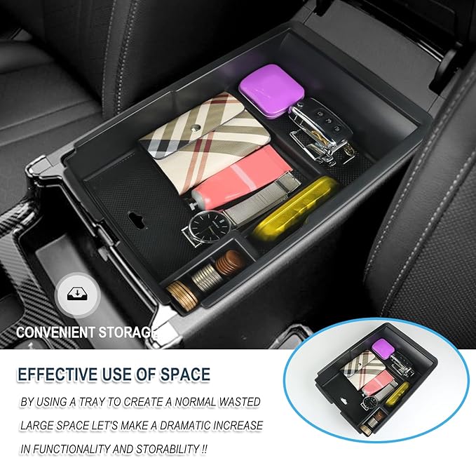 Ruiya 2026 Sorento Center Console Organizer for 2026 Kia Sorento Accessories ABS Material Armrest Console Organizer Compatible with 2021-2026 Kia Sorento LX/S/EX/SX/SX Prestige