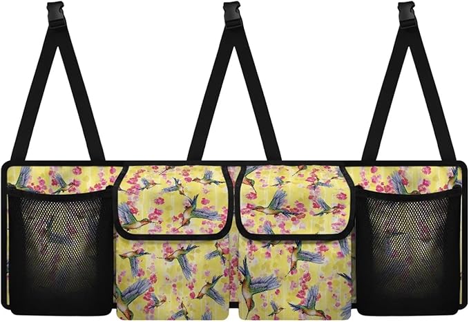 Hummingbird Car Trunk Organizer, Universal Car Organizers and Storage Backseat Car Organizer for SUV/Truck/MPV, Reusable Space-Saving Hanging Car Organization with 4 Pocekts