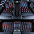 Yaruicar Custom Personalized Floor Mats for Cars Luxury Full Coverage All Car Floor Mats Anti-Slip Leather Car Mat Set Trucks & SUVs Trucks Automotive Floor Mats Liners (Black Red)