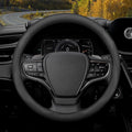 Mihecor Steering Wheel Cover Standard Size 14.5-15 inch, Breathable Microfiber Leather, Anti-Slip, Soft Grip, Fits Most Cars, SUVs, and Trucks, Black