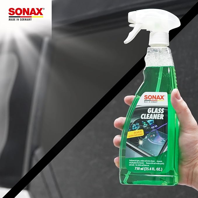 SONAX Glass Cleaner | Powerful Streak Free Formula for Crystal Clear Windows and Mirrors | Easily Removes Dirt Grease and Grime | Safe for Automotive and Household Use | 338600 | 10L