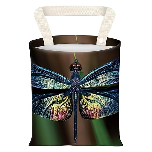 ADQWIOVL Car Garbage Can, Seat Back Hanging Cute Car Trash Can Bag, Car Organizer and Storage Bag for Travelling, Outdoor Cute Dragonfly