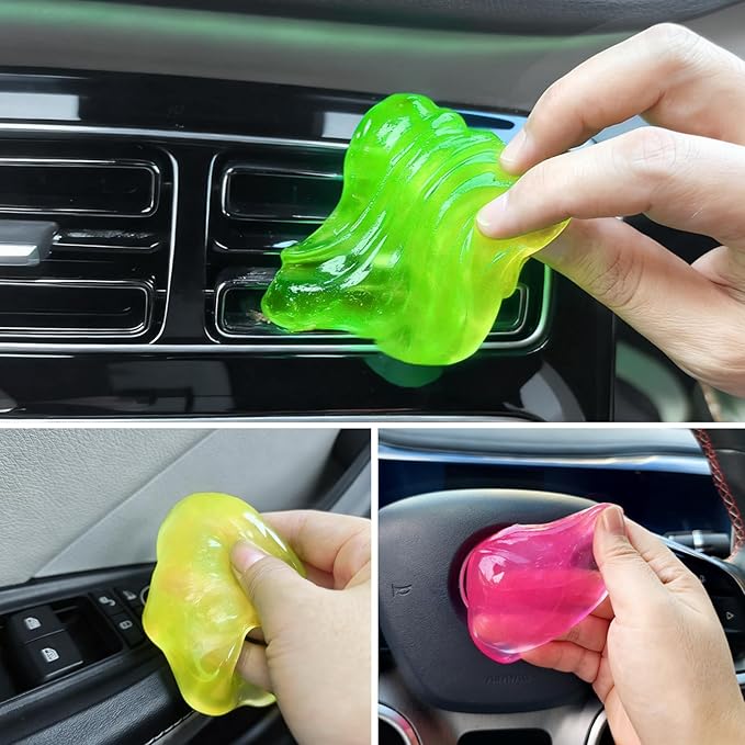 ALLGUO Car Cleaning Gels 3 Pack, Clean Putty Dust Cleaner Kit, Auto Detailing Tools Cleaning Putty Car Interior Cleaner, Keyboard Cleaner, Cleaning Slime Car Cleaning Supplies Gift for Men Women, 240g