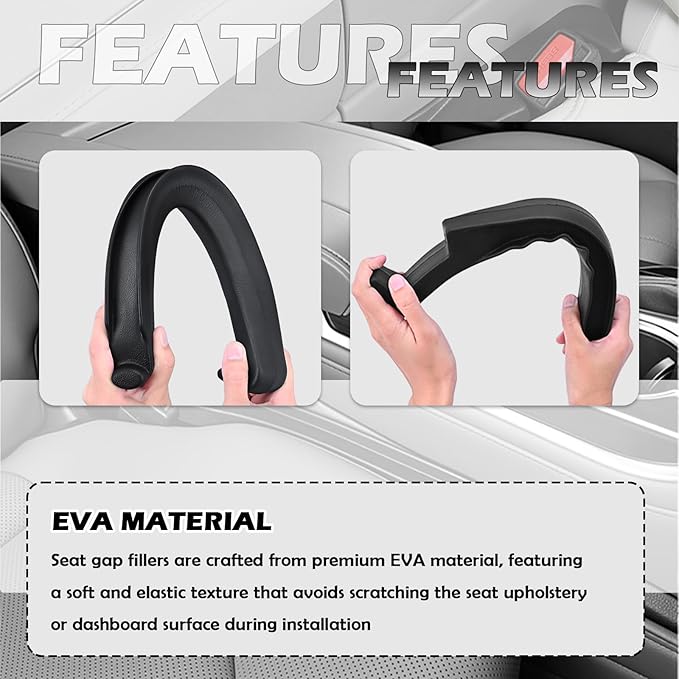 OFBAND 2-in-1 Upgraded Car Seat Gap Filler with Hook,2PCS Double Side Car Seat Gap Plug with Storage Slot,Universal in Between Cars Seats Catcher Cars Interior Accessories