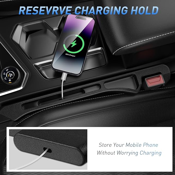 Car Seat Gap Filler 2Pack, Inserts Between Seats Console with Organizer Storage Upgraded Phone Holder Car Side Seat Gap Fillers Cars Front Seats Fill Plug Car Essentials for Vehicle SUV Truck (Black) | Organizer Storage, Cars Front Seats, Fill Plug, Ca...