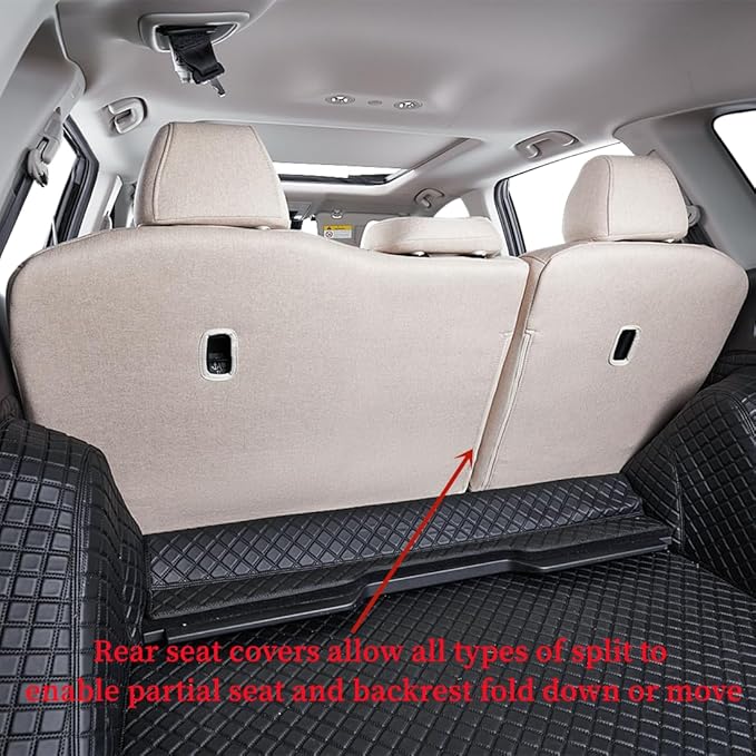 Coverdram Custom Seat Covers Compatible with Select Nissan Rogue(Not for Select) 2014 2015 2016 2017 2018 2019 2020 Models (Beige,Full Set)