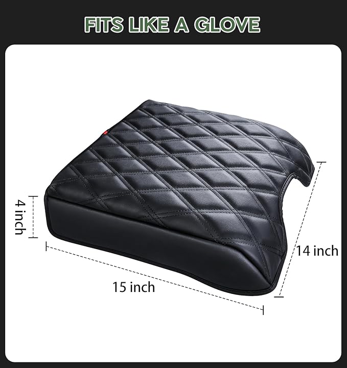 Center Console Cover Compatible with Ford F150 2015-2020, F250 F350 F450 2017-2022, Expedition 2018-2024, PU Leather Armrest Box Cover, Truck Interior Accessories, Anti-Scratch Protector