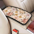 Vintage Floral Boho Peony Daisy Car Center Console Cover Car Armrest Cushion Waterproof Middle Console Cover Car Arm Rest Cover Pad Comfortable Car Accessories Interior for SUV Sedan Truck