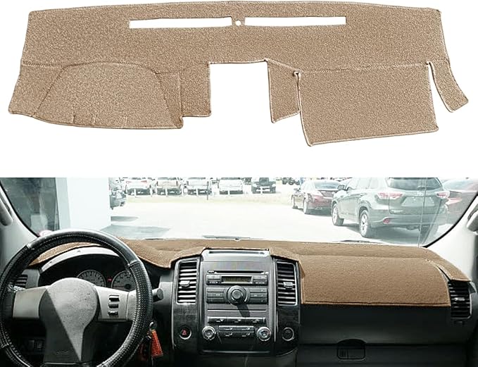 Yiz Dash Cover Mat Pad Carpet Custom Fit for Nissan Frontier 2005-2021/ Xterra 2005-2015/ Pathfinder 2005-2012, 2009-2012 Suzuki Equator Dashboard Pad Cap Carpet Protector (Beige) Y66