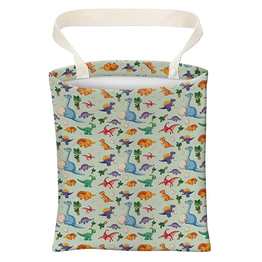 Car Trash Can, Cute Car Trash Bag, Hanging Car Organizer and Storage Bag, Trash Bin for Car Accessories, Vehicle, Travelling, Camping Cute Colorful Dinosaur