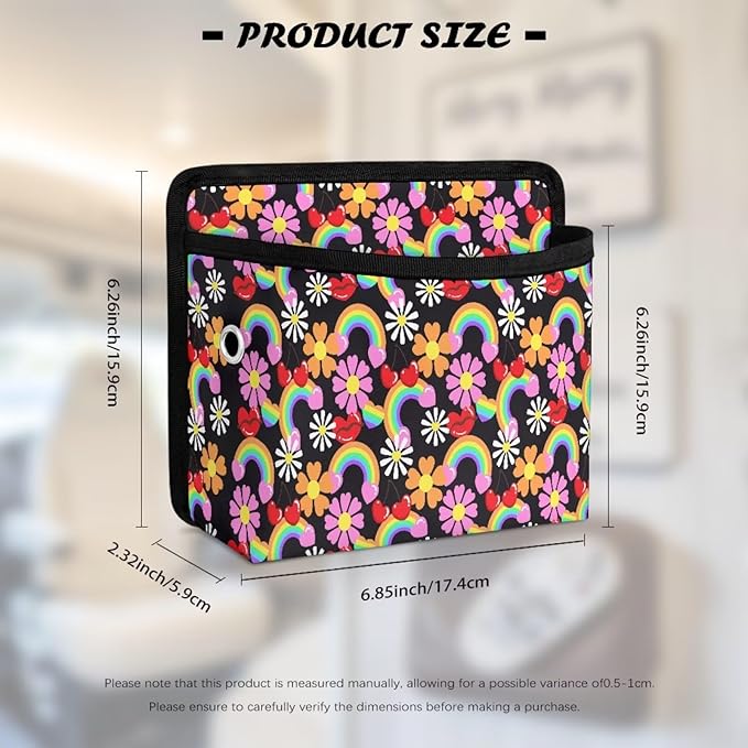 Cute Daisy Car Side Pocket Organizer Universal Car Seat Side Pocket Pouch Auto Console Door Organizer Bag Holder for Phone Sunglasses Keys Multifunction for Most Cars SUV