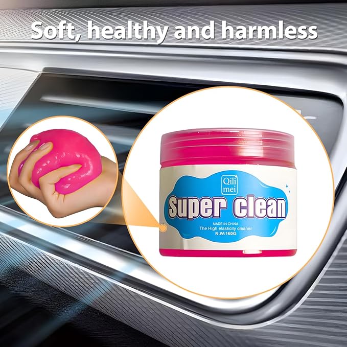 Car Cleaning Gel, Reusable Vehicle Air Vent Crevice Detailing Putty, Automotive Interior Detail Slime Cleaner Removal Tool Kit Accessories, Universal for SUV, Sedan, Truck (Red)