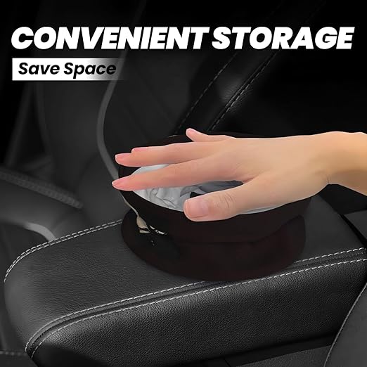 Funny Bigfoot Sasquatch Full Moon Car Trash Can Leak Proof Hanging Waterproof Garbage Can Multipurpose Trash Bin for Car SUV Front Seat Headrest Collapsible and Portable Storage Pocket