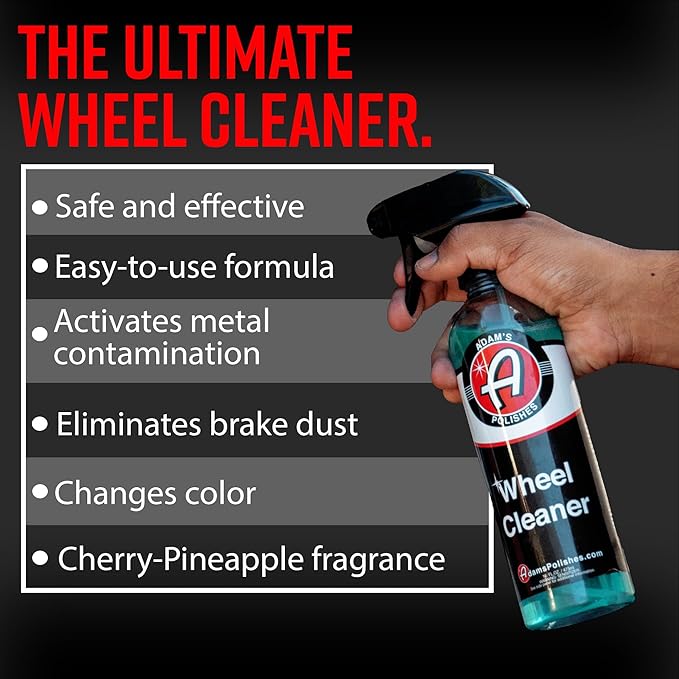 Adam's Polishes Wheel Cleaner Gallon - Tough Wheel Cleaning Spray for Car Wash Detailing | Rim Cleaner & Brake Dust Remover | Safe On Chrome Clear Coated & Plasti Dipped Wheels| Use w/Wheel Brush
