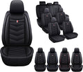 MVRVMV 3 Row 7 Seater Seat Covers for Hyundai Palisade 2020-2026, Airbag Compatible Front and Rear Split Bench Leather Auto Seat Protectors (7 Seat Standard, Black