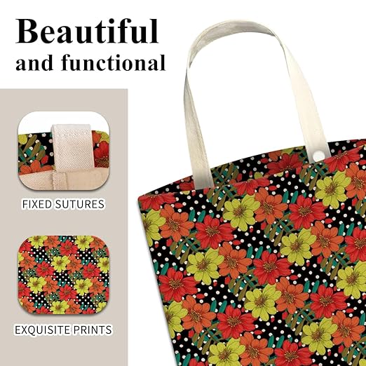 Car Trash Can, Cute Car Trash Bag, Hanging Car Organizer and Storage Bag, Trash Bin for Car Accessories, Vehicle, Travelling, Camping Yellow Red Flower