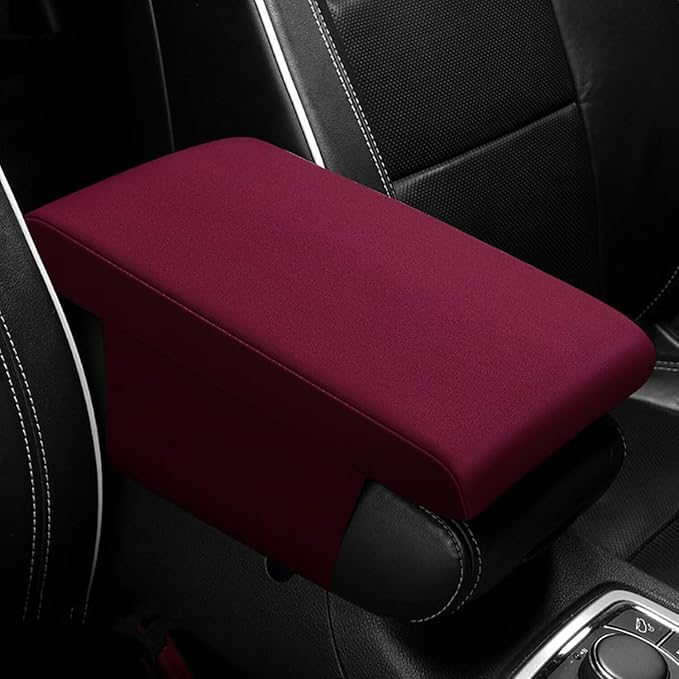 Car Center Console Cover,Universal Memory Foam Car Armrest Pad,Car Interior Accessory for Women Men,Armrest Cover Protector for Cars,Vehicles,SUV Wine Red