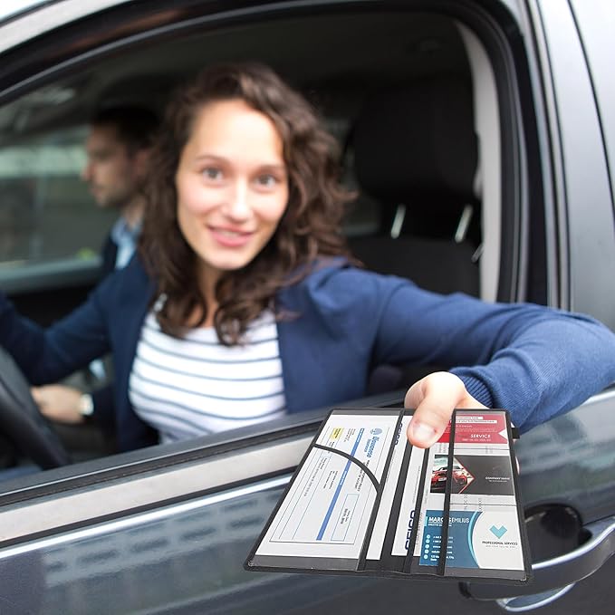 Car Registration and Insurance Holder,Leather Vehicle Glove Box Organizer Wallet for Document,Perfect for any Car,Truck,Motorcycle,Driver License,Trailer or Boat,Men & Women,Wooden Christian Cross