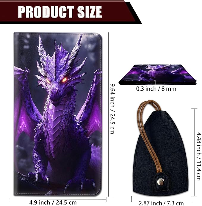 Car Document Holder with Magnetic Shut, Car Registration and Insurance Card Holder, Vehicle Glove Box Organizer Documents, Driver License, Auto Paperwork Organizer Wallet, Purple Dragon Gaze Pattern