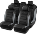 Skechers Aircooled & Memory Foam Seat Covers,Premium Leather with EVA Mesh Car Seat Covers,Seat Cover Full Sets,Airbag Compatible Automotive Comfort for Most Cars, Vans, Trucks, SUV,Grey