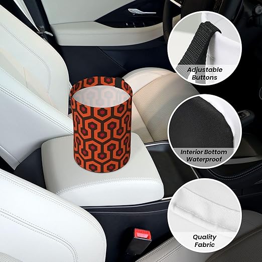 Overlook Hotel Carpet Car Trash Can Leak Proof Hanging Waterproof Garbage Can Multipurpose Trash Bin for Car SUV Front Seat Headrest Collapsible and Portable Storage Pocket