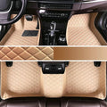 Custom Fit Car Floor Mats for Most Cars, SUVs, Trucks - Waterproof PU Leather All-Weather Floor Liners - Durable Anti-Slip Interior Car Accessories to Protect Vehicle Floors (Beige)