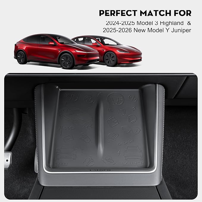 Center Console Wireless Charging Protector for Tesla Model Y Juniper 2026 Upgrade Silicone Mat for 2024-2026 Tesla Model 3 and 2025-2026 New Model Y Accessories